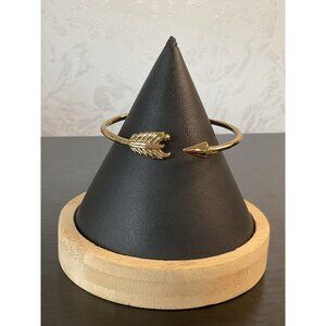 Gold Tone Adjustable Metal Arrow Bangle Bracelet For Women
